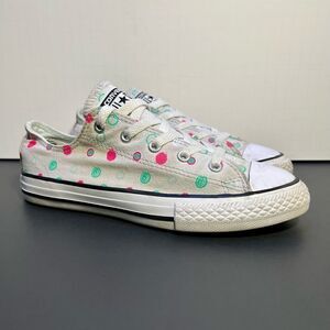 Little Girls CONVERSE All Star Ox Polka Dot Mouse Neo Gray Sneakers / Size 3